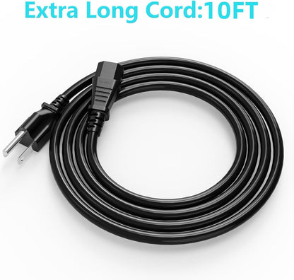 3 Prong AC Power Cord Cable Replacement for Electronics, TV, Computer, Printer, Radio, Monitor, Samsung, Dell, Vizio, LG, Asus, Laptop and More (10FT)